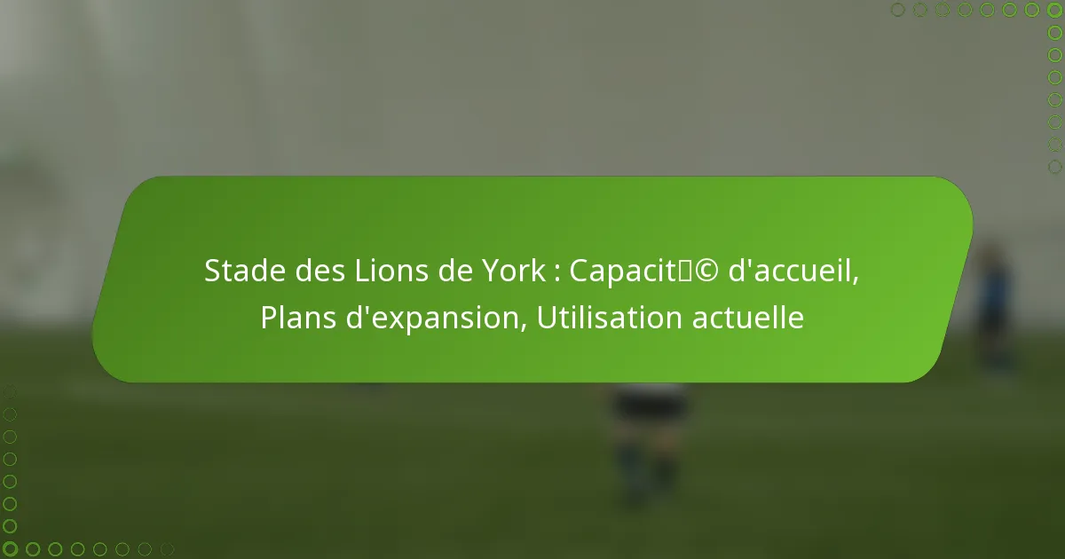 Stade des Lions de York : Capacité d’accueil, Plans d’expansion, Utilisation actuelle
