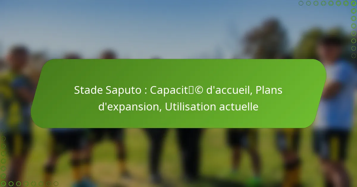 Stade Saputo : Capacité d’accueil, Plans d’expansion, Utilisation actuelle